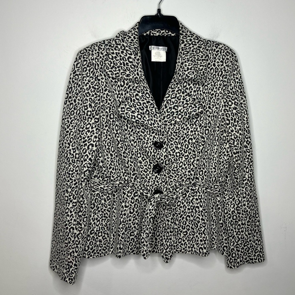 Harvé Benard animal print blazer jacket size large